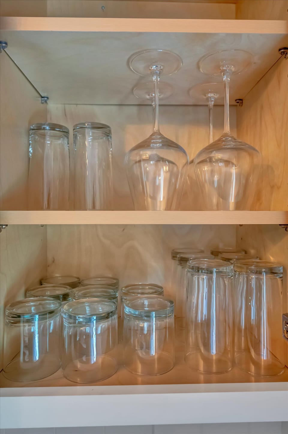 Wine glasses and drinkware included