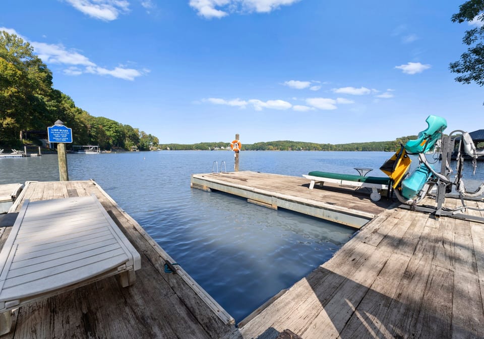 Dock area perfect for swimming, lounging and parking a rental boat.