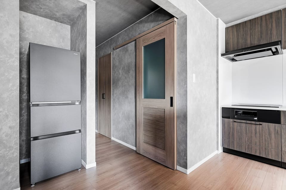 Apartment | Private kitchen | Fridge, microwave, stovetop, rice cooker