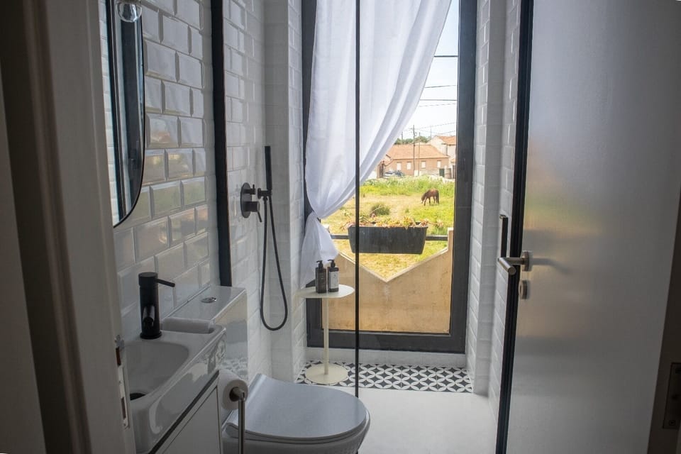 Standard Double Room, Courtyard View | Bathroom | Soap, shampoo, toilet paper