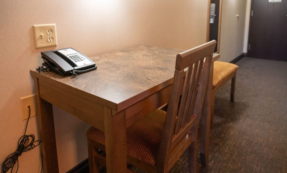 Desk and work area.