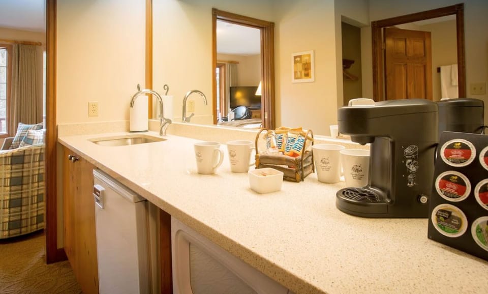 Brew a fresh cup and enjoy cozy moments at your well-equipped kitchenette.