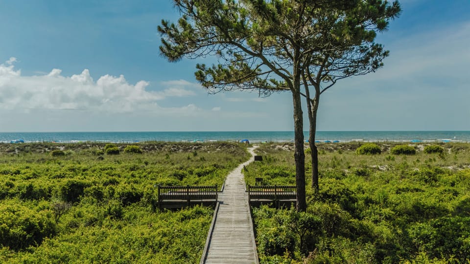 Private walkway & seating to Forest Beach & The Atlantic Ocean!