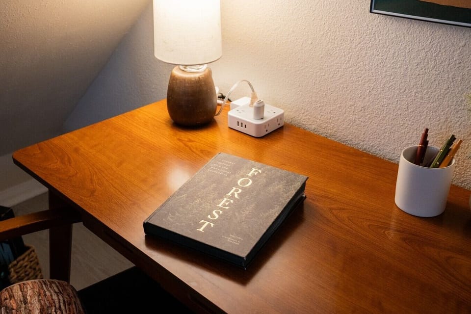 Perfect space to journal, catch up on emails, or read.