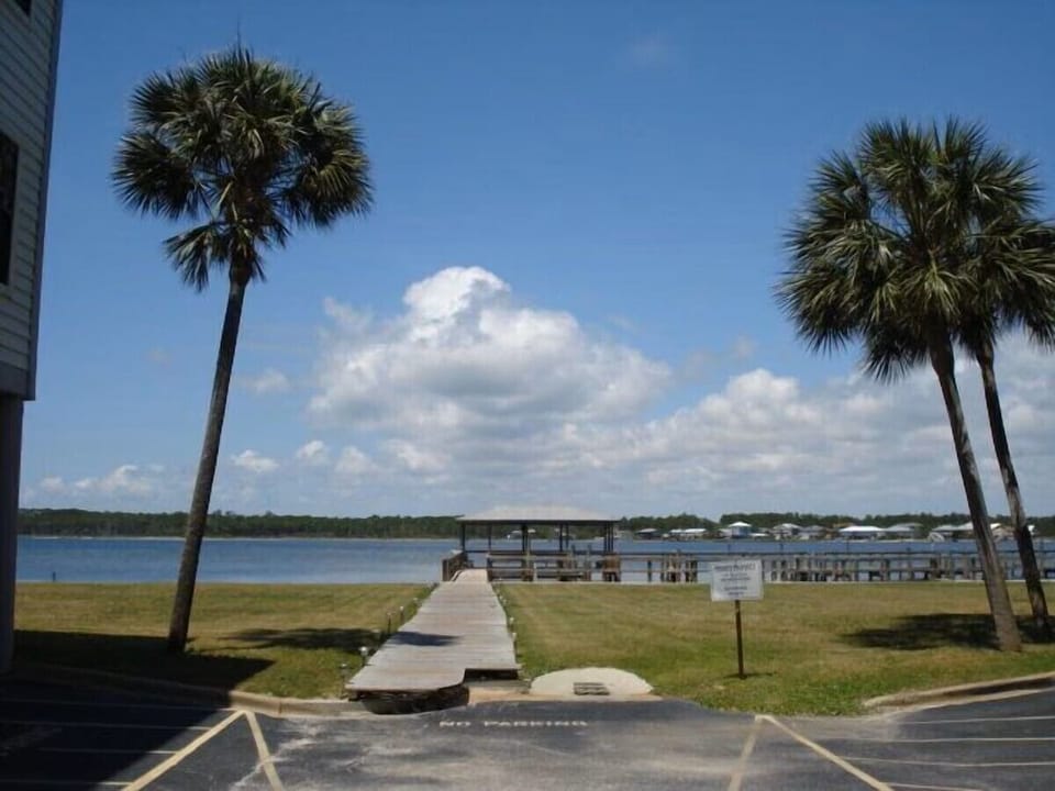walkway to docks, boat slips, and fish cleaning station