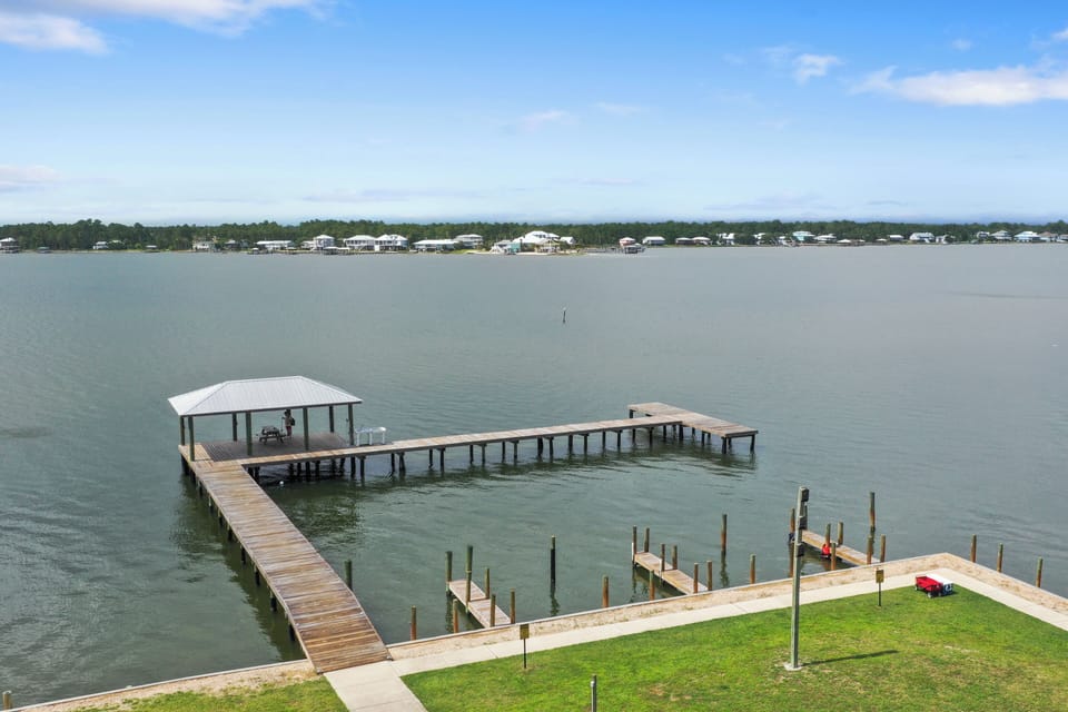 fishing docks with fish cleaning station 