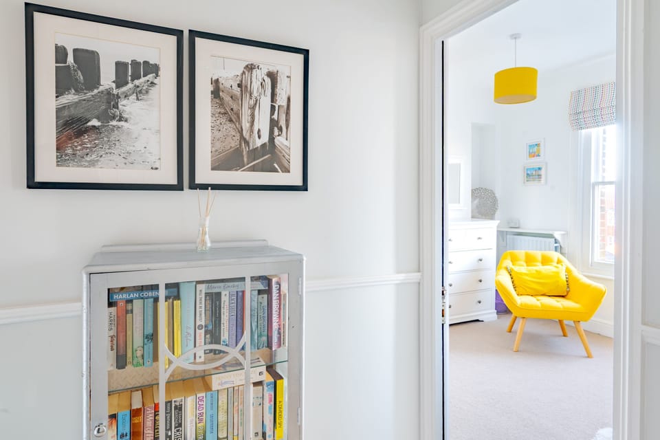 Second floor: A bookshelf full of stories to explore