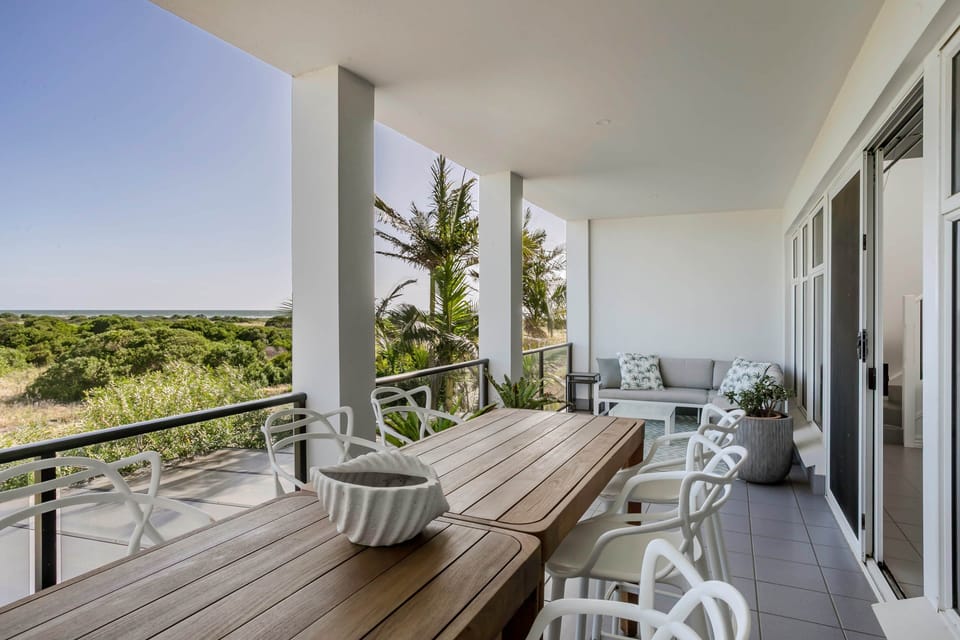 Balcony - off upstairs living room. View over sand dunes to ocean