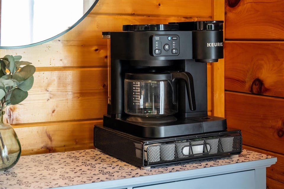 Grab a cup of coffee with the complimentary K-cups then head out to one of the back porches to catch the breathtaking sunrise.  
