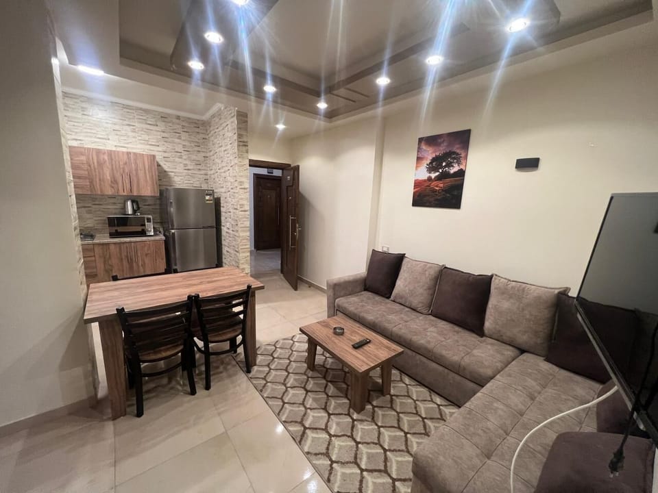 Deluxe Apartment, City View | Living area | 30-cm flat-screen TV with satellite channels, TV