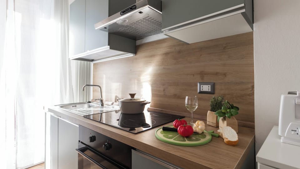 Apartment (2 Bedrooms) | Private kitchen | Microwave, oven, stovetop, electric kettle