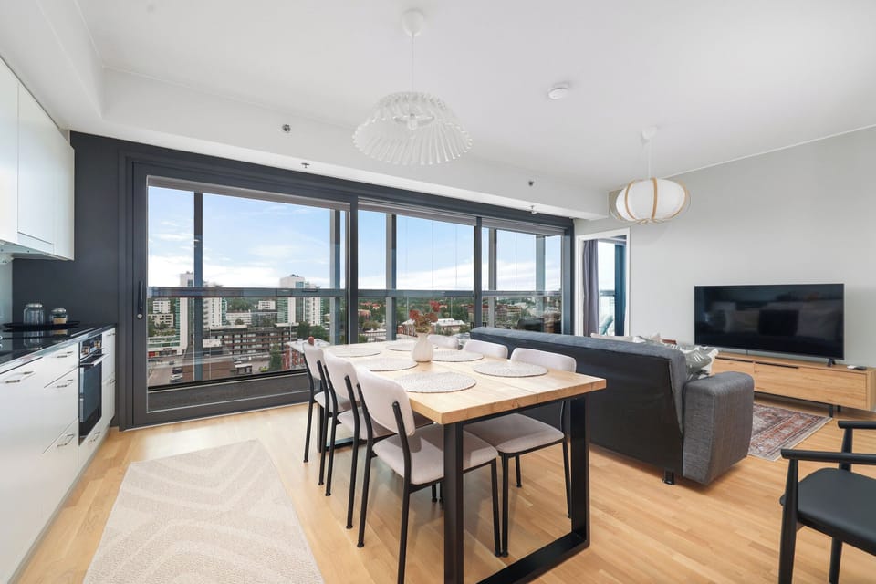 Superior Apartment, 2 Bedrooms, Sauna, City View | Living area | 55-inch Smart TV with cable channels
