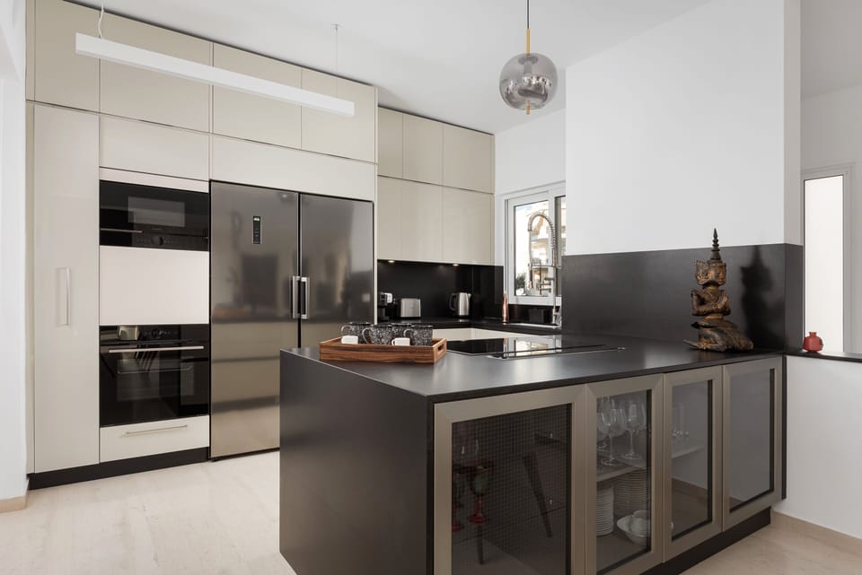 Villa, Garden View | Private kitchen | Espresso maker, full-size fridge, microwave, oven