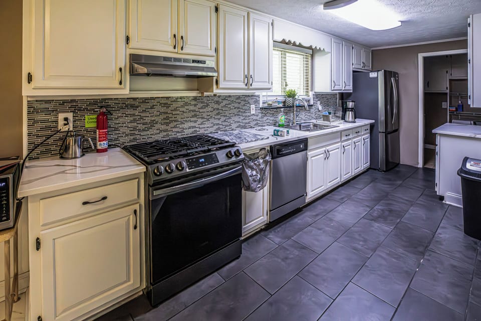 House, Patio | Private kitchen