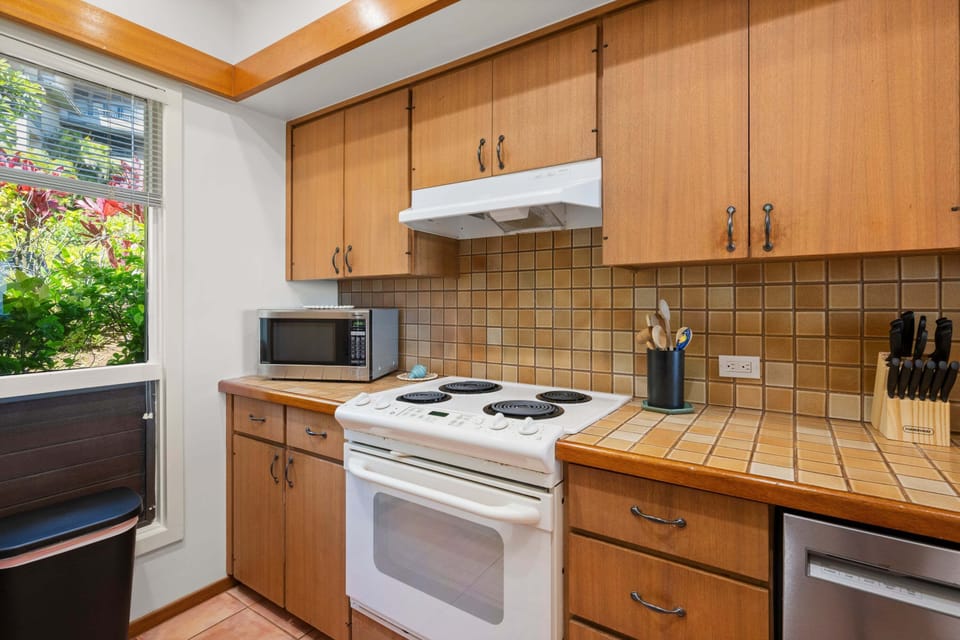 Electric range, stove, and oven with plenty of counter space