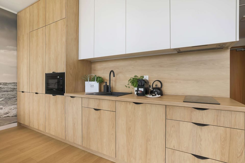 Fully equipped kitchen with everything needed for cooking and dining at home.