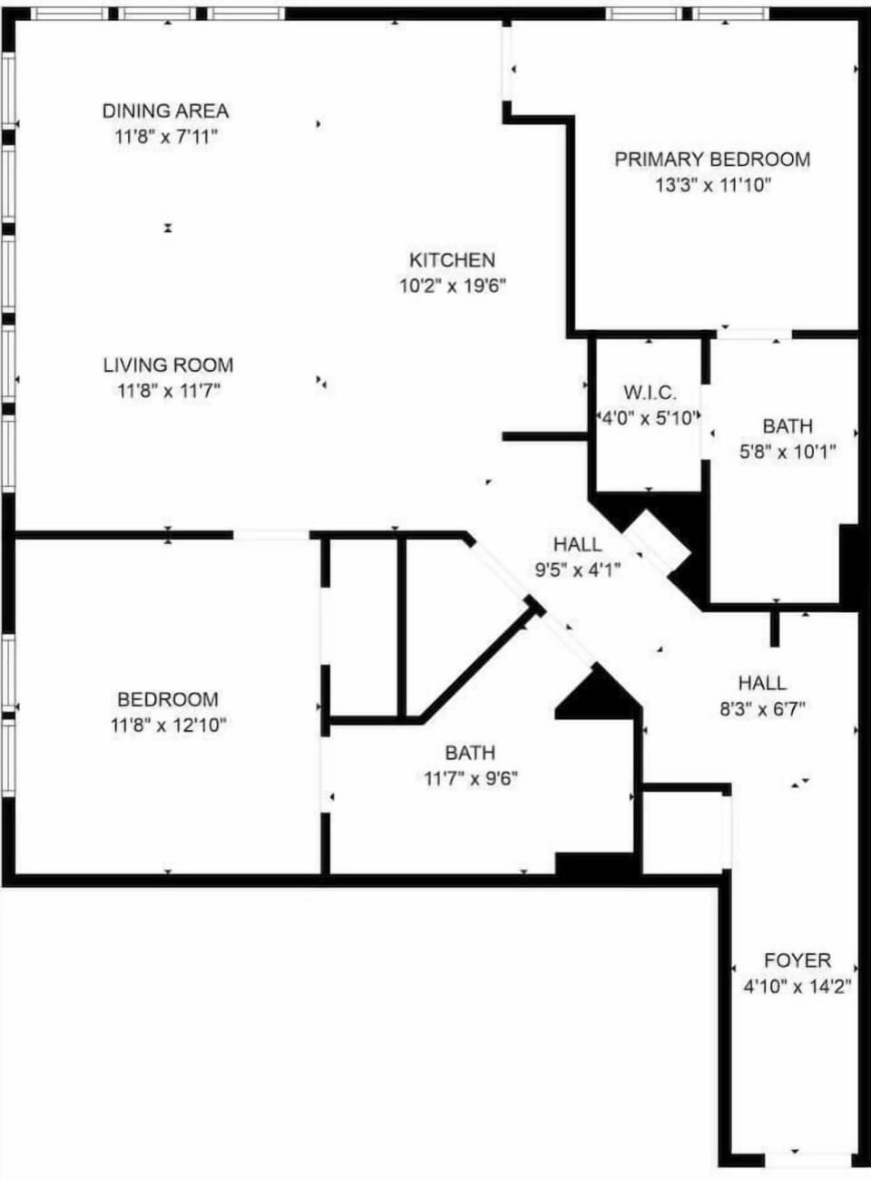 Spacious 2-bedroom, 2-bath layout with open living and dining areas, a modern kitchen, and a primary suite—perfect for families, groups, or extended stays in Nashville.