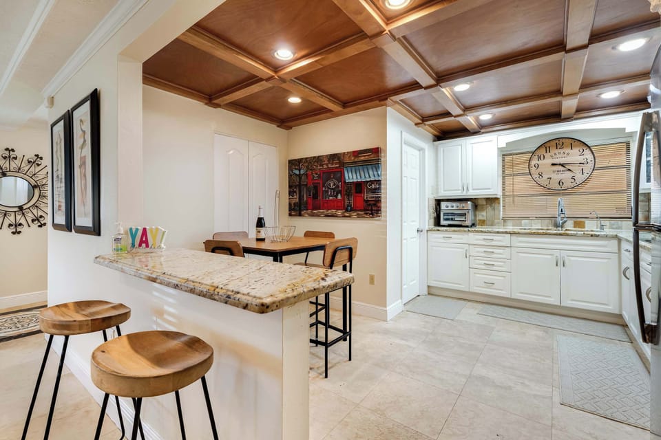 Elegant open kitchen and dining space.