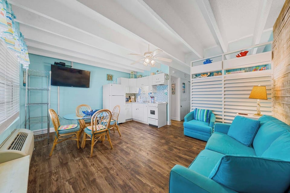 Relax with a movie on the flat-screen TV
