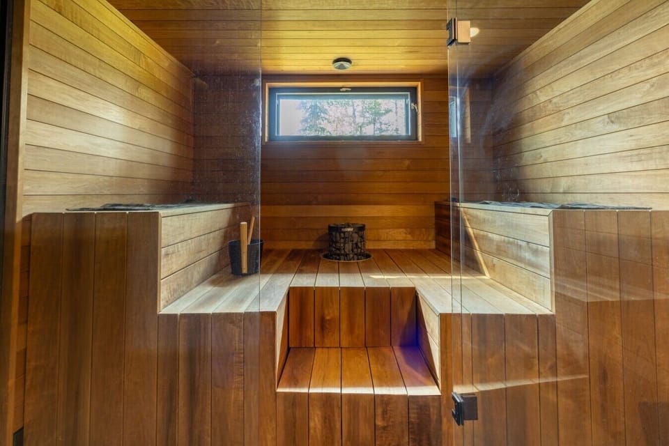 Sauna with a forest view