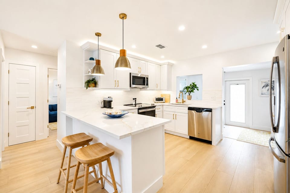 Open-concept living spaces create space and flow