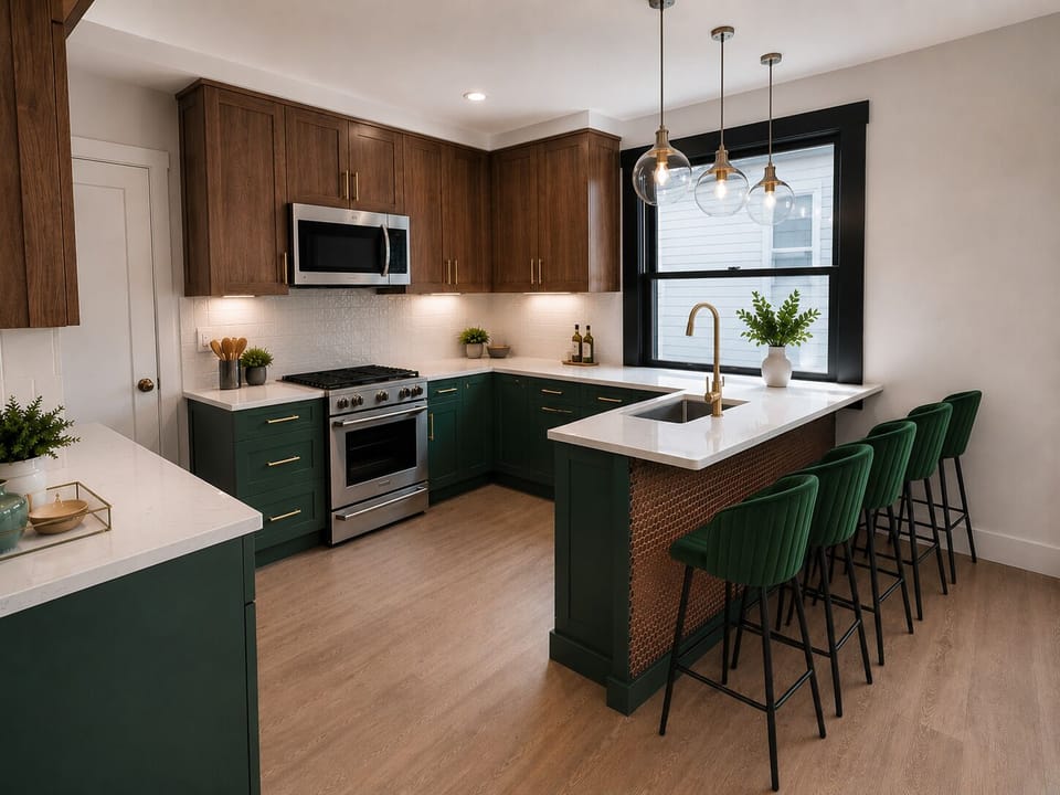 PHOTOS ARE AI RENDERINGS OF FUTURE FURNISHINGS - HOME CURRENTLY UNDER RENOVATION 