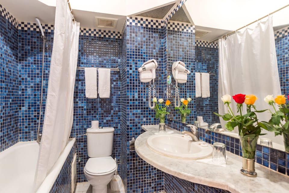 Free toiletries, hair dryer, towels