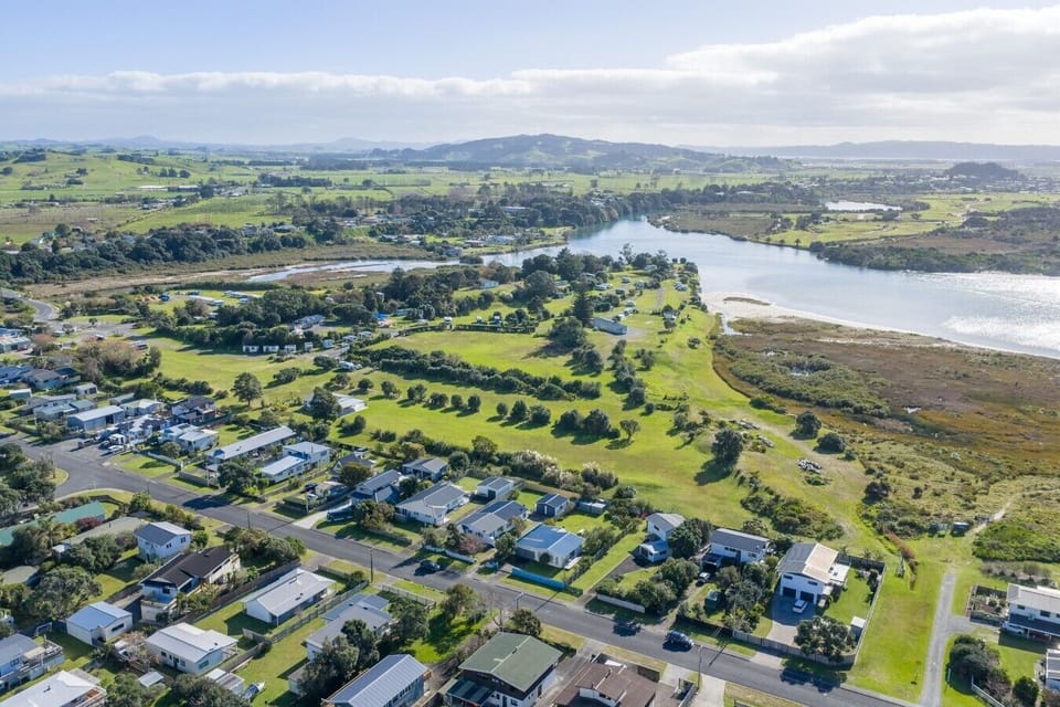 Birds eye view looking from property up the Ruakaka River