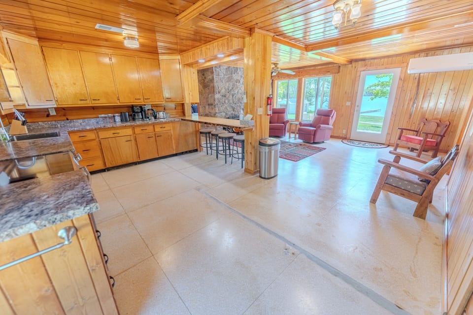 kitchen and living room