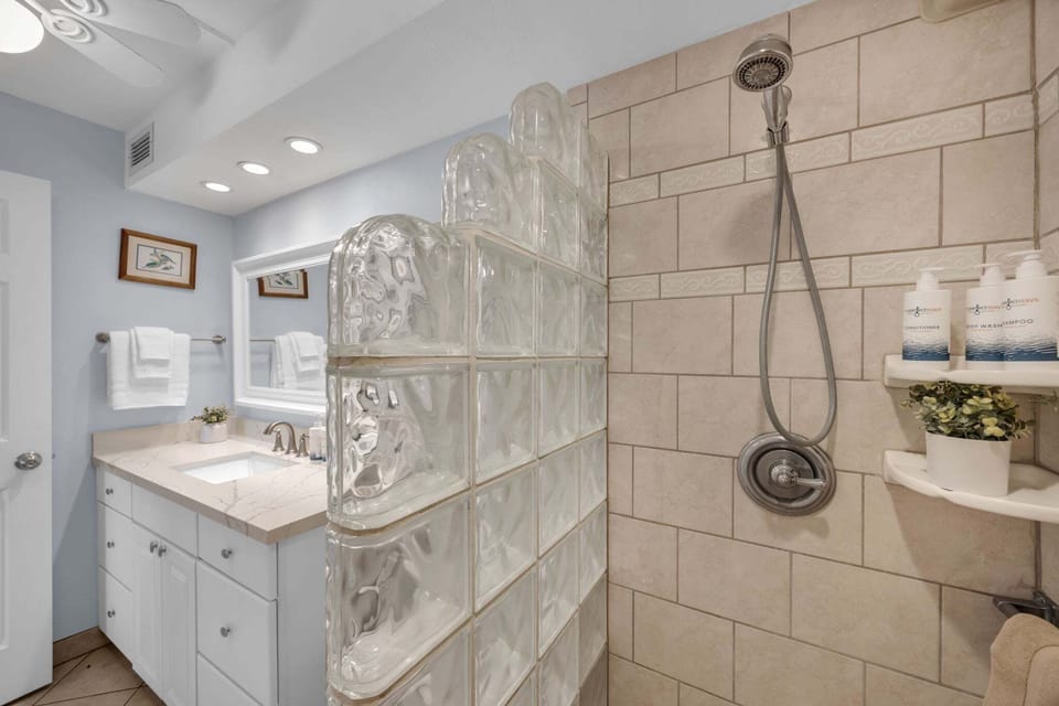 Beautiful tiled walk-in shower for a spa-like feel