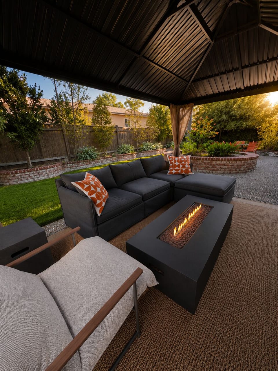 Outdoor living room for comfy lounging.
