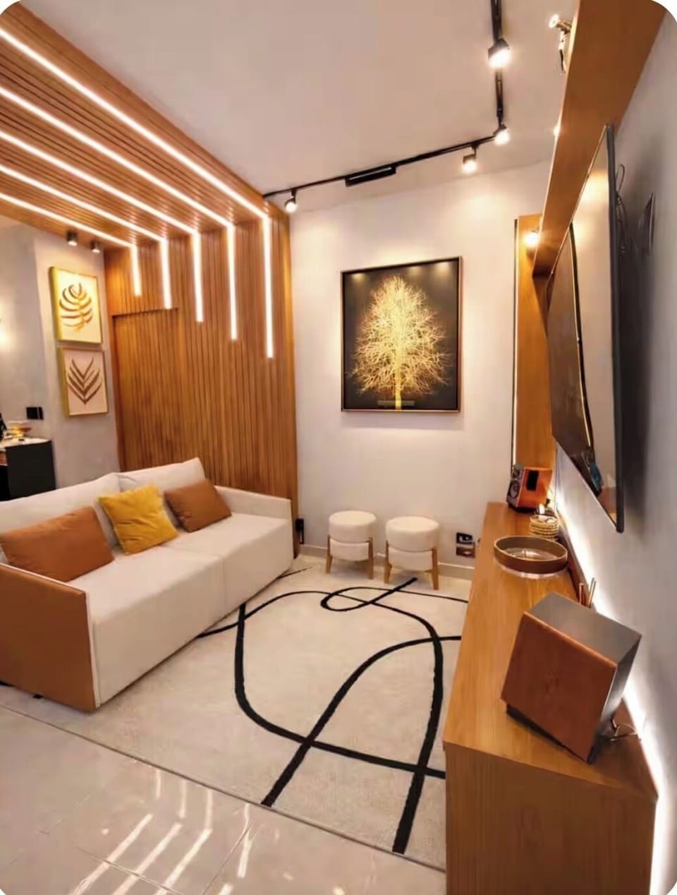 Deluxe Apartment, Air conditioning, Partial Lake View | Living area