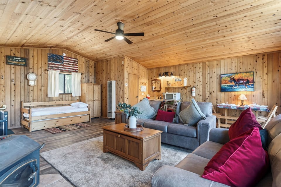 A comprehensive view of the multi-functional upper living area, designed for maximum comfort and flexibility.