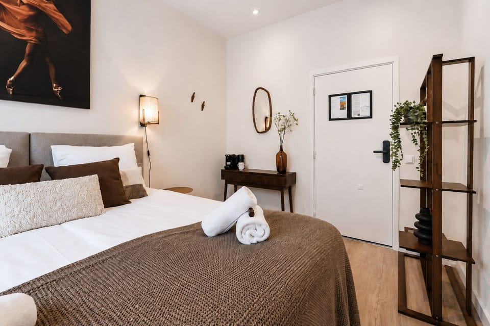 Comfortable private room with modern furnishings and thoughtful details.
