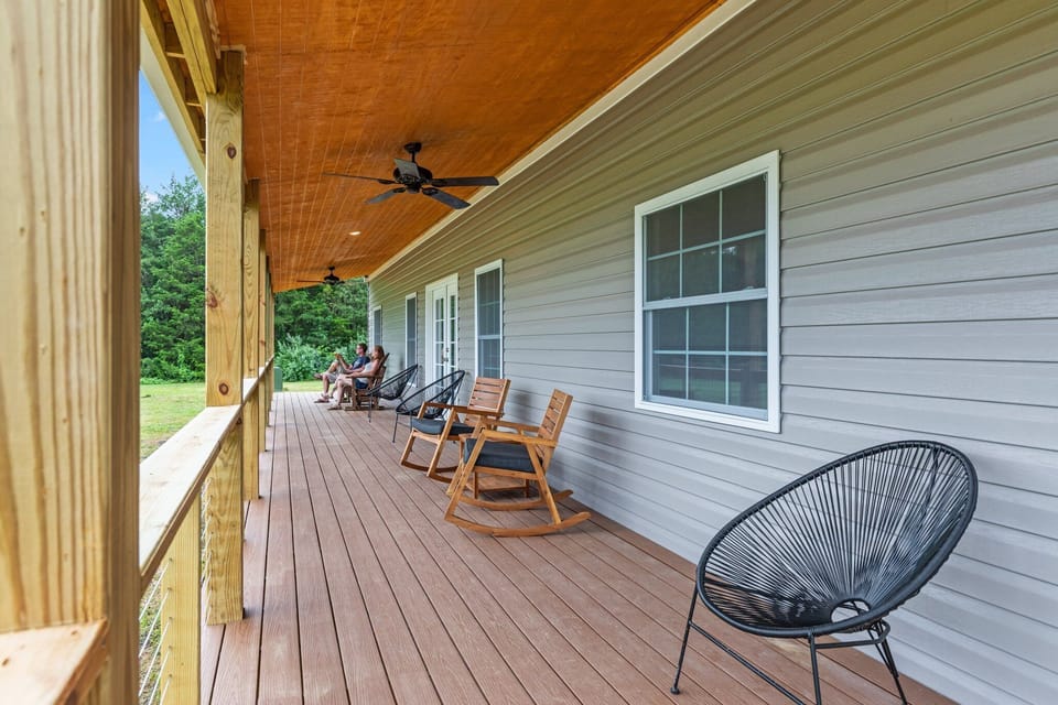 Spacious Porch with Beautiful View of the Field