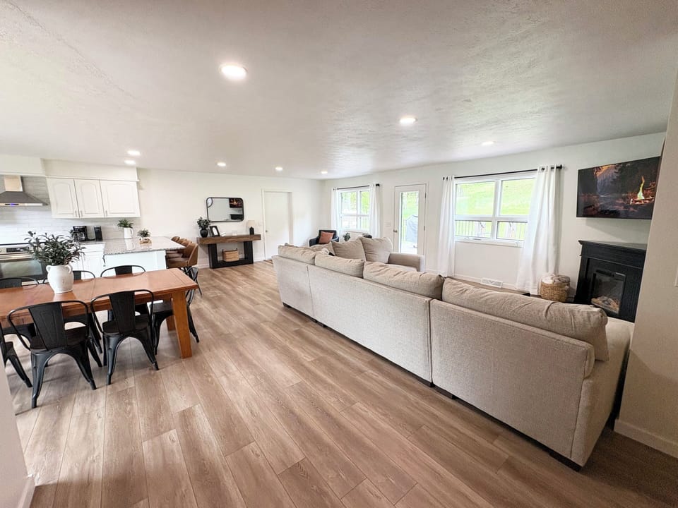 First floor living room, kitchen, dinning room