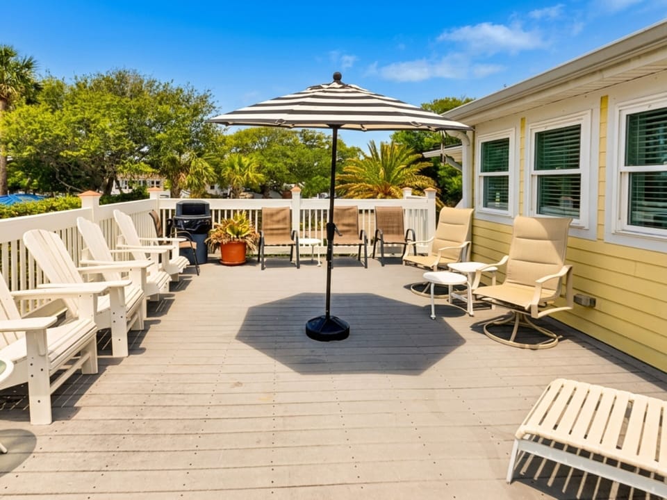Shared Patio w/ Cozy Adirondack Chairs