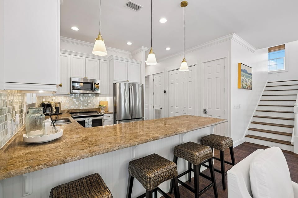 Ample Counter Space + Bar Seating for 4