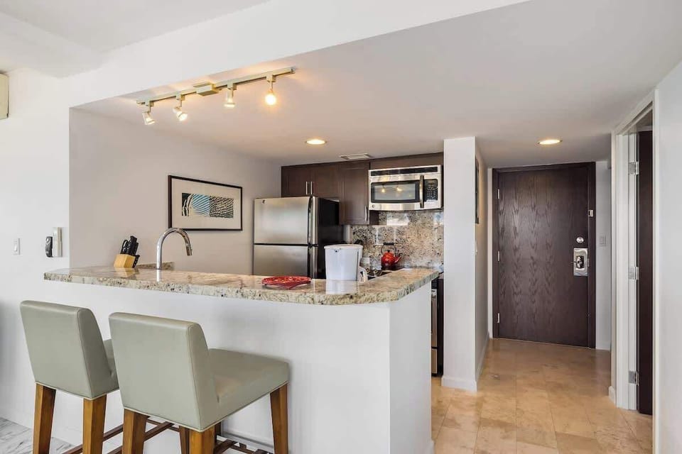 Apartment, Beachfront (2 Bedrooms) | Private kitchen | Coffee/tea maker, fridge, microwave, oven