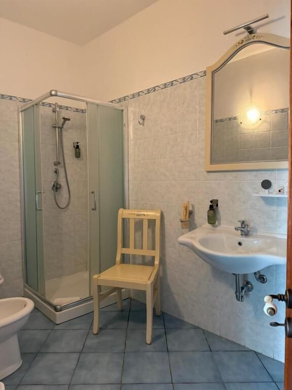 Shower, free toiletries, hair dryer, bidet
