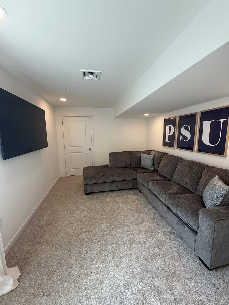 Finished basement with Full sized Sleeper Sofa