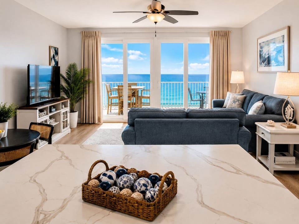 View of the ocean from the kitchen