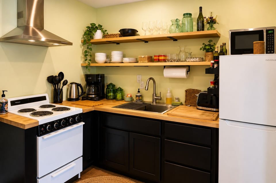 a sunny kitchen to cook in