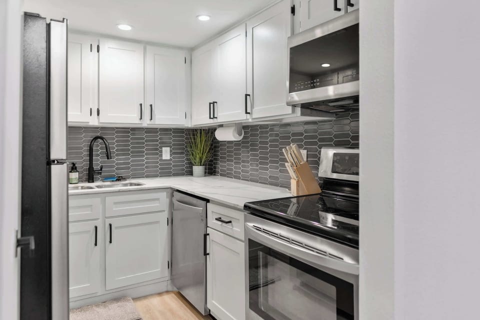The fully equipped & newly remodeled kitchen has everything needed for creating your favorite dishes at home. If you are needing something specific, please just ask us. 
