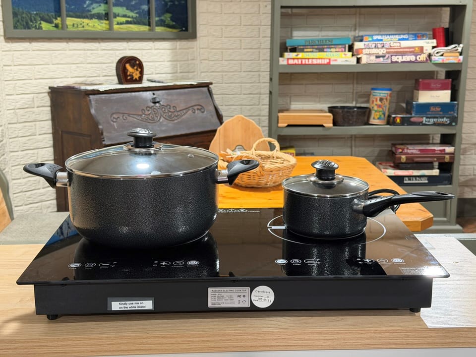 Stove top on the top of kitchen island