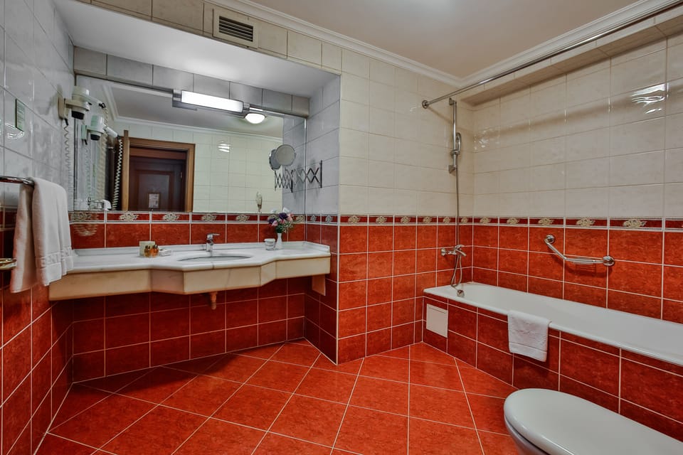 Free toiletries, hair dryer, bathrobes, slippers