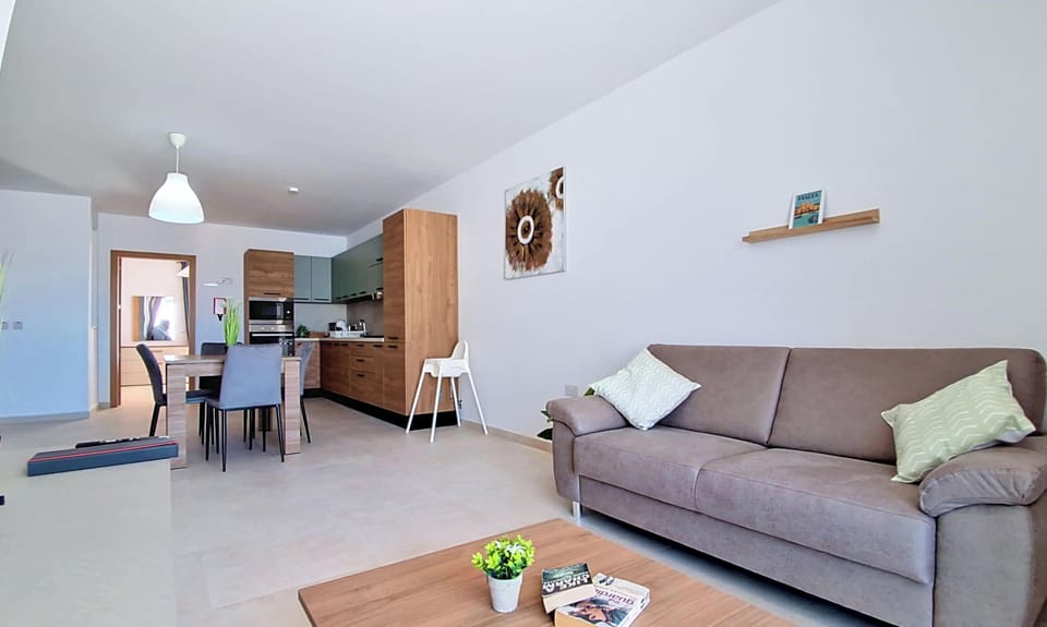 Open plan living room and dining area