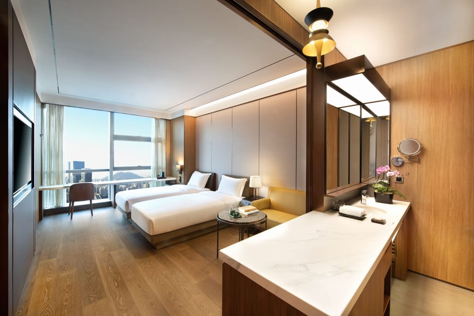 Standard Twin Room, City View | Desk, laptop workspace, WiFi (free), bed sheets