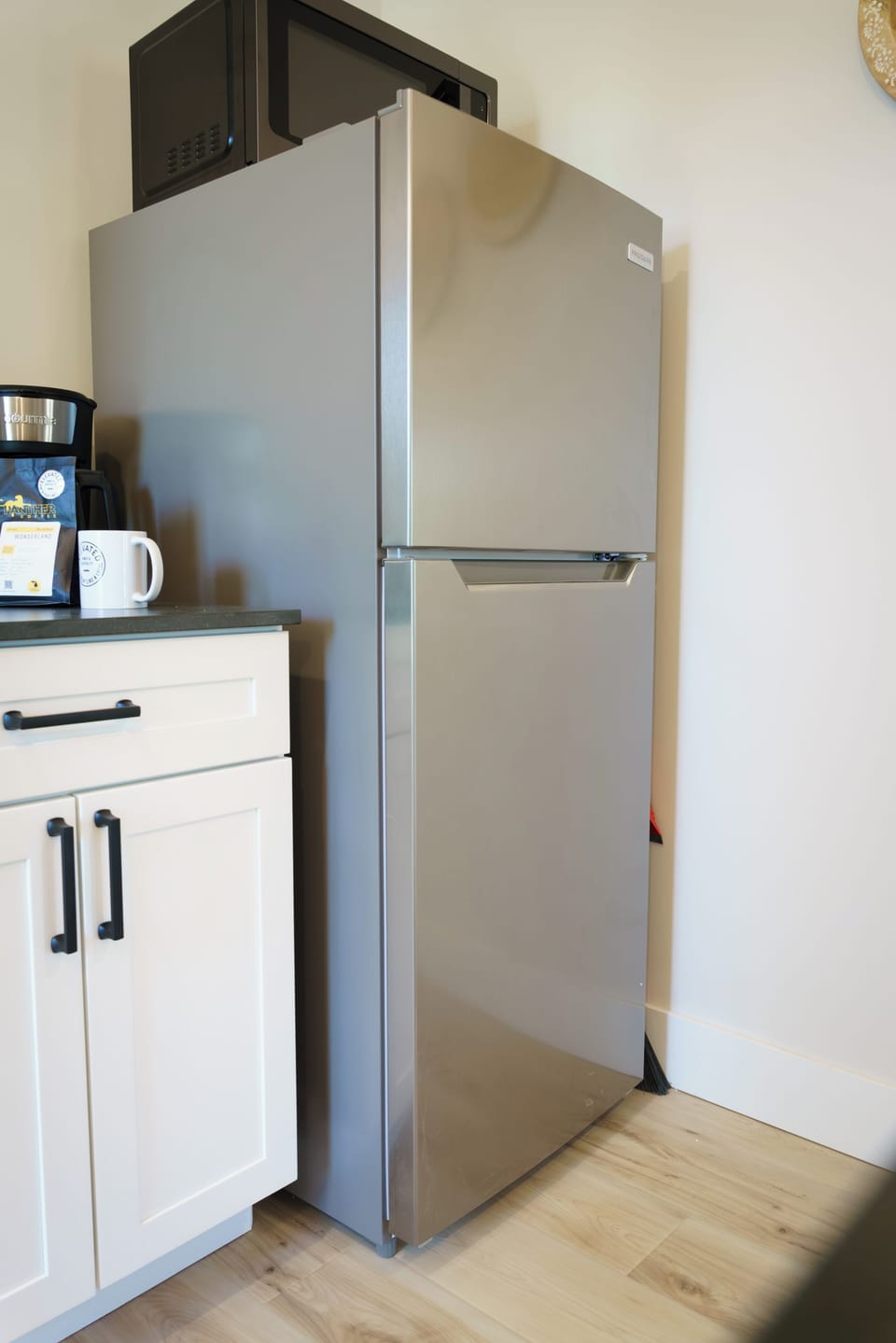 Full-size refrigerator and microwave make it easy to store snacks, keep drinks cold, and enjoy meals at your own pace.