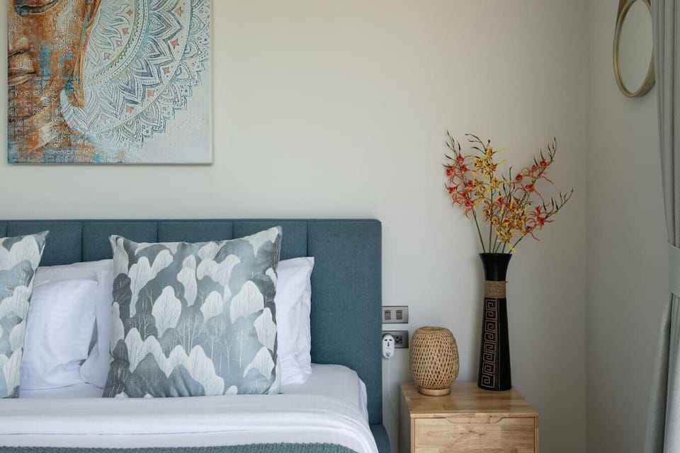 Cozy guest bedroom is perfect for visiting relatives or larger family groups traveling together.